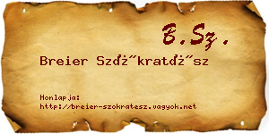 Breier Szókratész névjegykártya